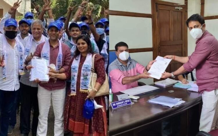 Aam Aadmi party पोरवोरिम के उम्मीदवार रितेश चोडनकर ने गुरुवार को अपना नामांकन किया दाखिल